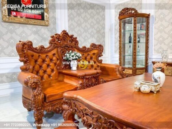 Wooden Sofa Set Wooden Black L Shaped Couch No-5385 Wooden Royal Sofa Set