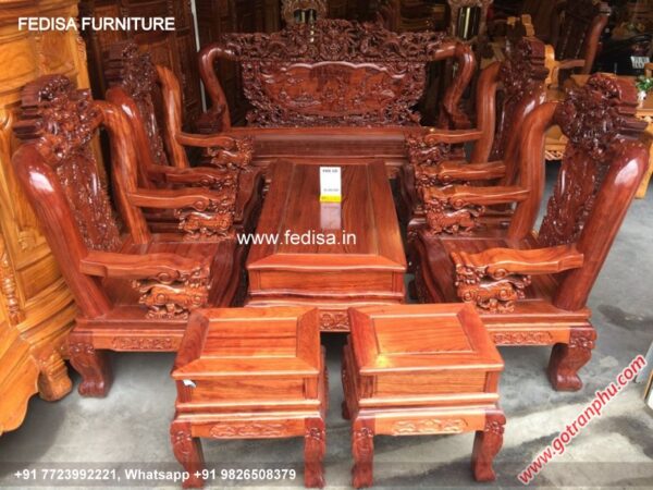 Wooden Sofa Set Wooden 7 Seater L Shape Sofa No-5433 Wooden Corner Sofa Set