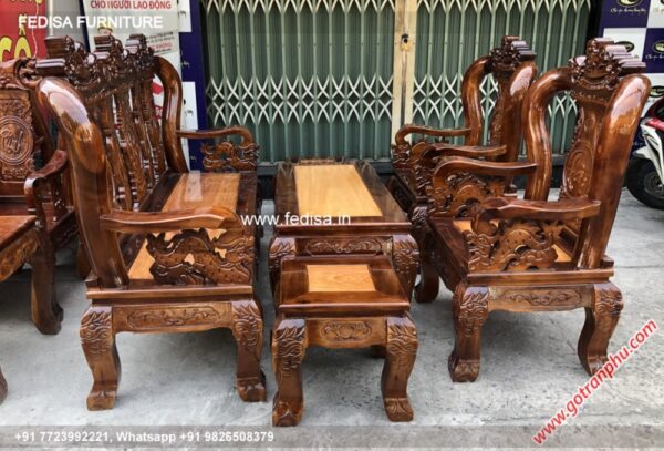Wooden Sofa Set Wooden Blue L Shaped Sofa No-5435 Simple Wooden Sofa Set