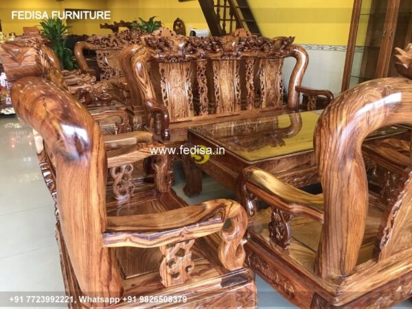 Wooden Sofa Set Wooden Modern L Shaped Couch No-5508 Wooden Carved Sofa Set