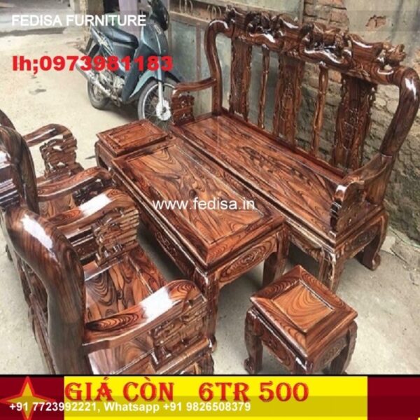 Wooden Sofa Set Wooden 7 Sofa Set No-5535 Black Wooden Sofa Set