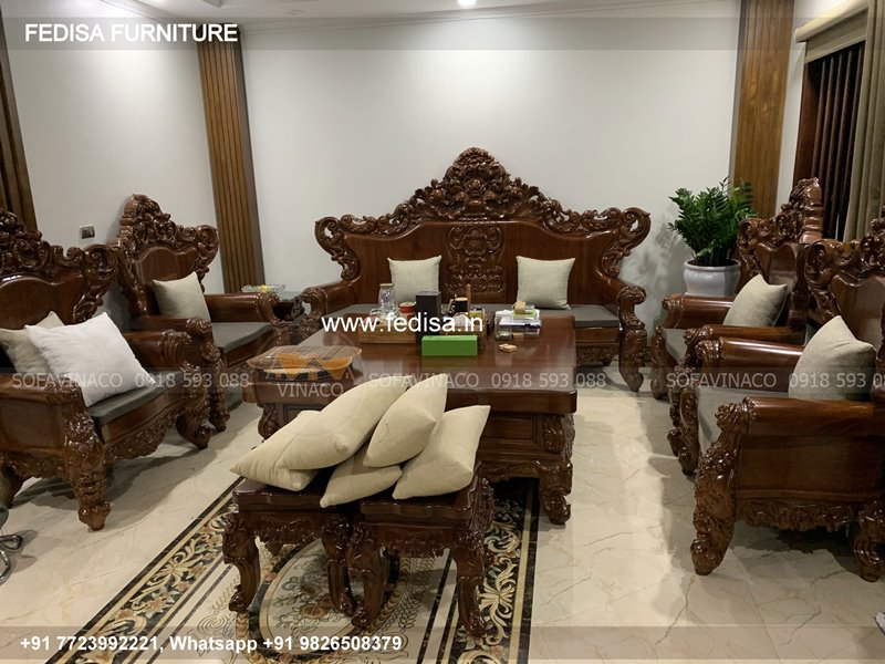 Wooden Sofa Set Wooden Solid Wood Sofa Set No-5541 Luxury Wooden Sofa Set