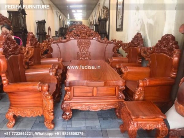 Wooden Sofa Set Wooden Comfortable L Shaped Couch No-5798 Second Hand Wooden Sofa