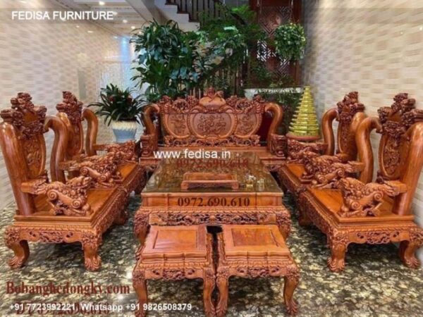 Wooden Sofa Set Wooden Couch Chair Set No-5820 Corner Sofa Set Wooden