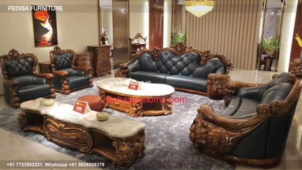 Wooden Sofa Set Wooden Family Sofa Set No-5859 Designer Wooden Sofa Set
