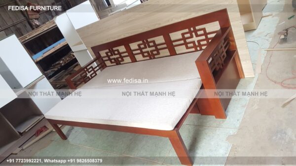 Wooden Sofa Set Wooden L Shape Sofa With Corner Table No-6158 Wooden Carved Sofa Set