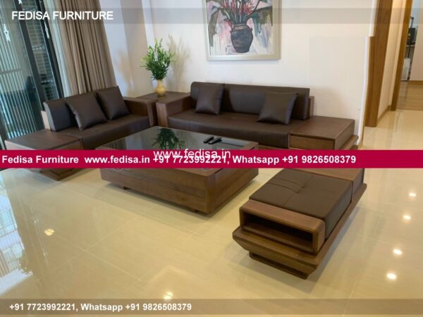 Wooden Sofa Set Wooden L Shaped Sofa With Storage And Bed No-6267 Wooden Sofa Price