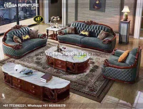 Wooden Sofa Set Wooden Zuari Sofa Set No-6321 Luxury Wooden Sofa Set