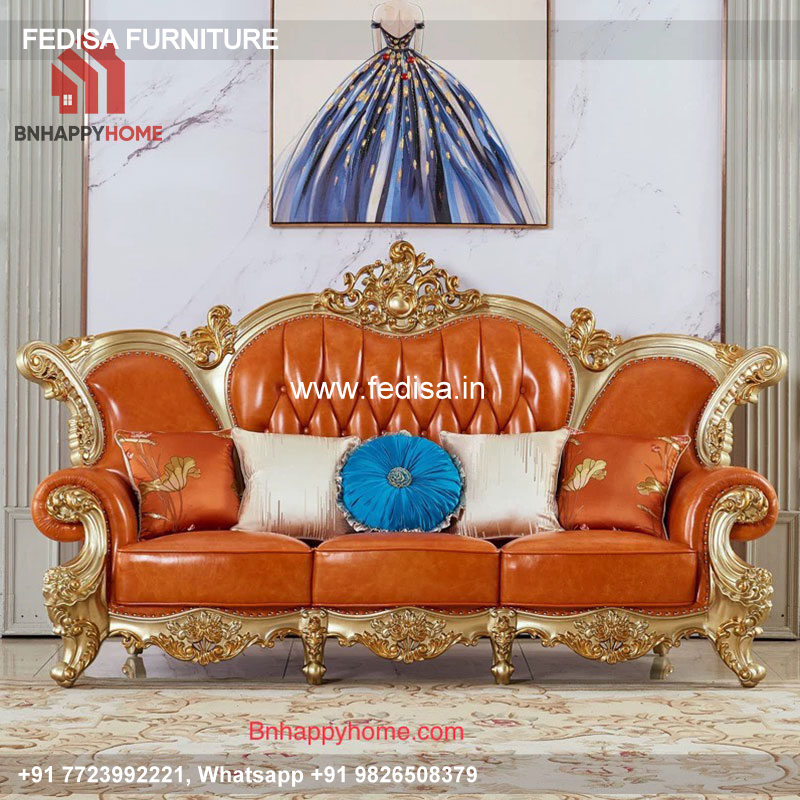 Wooden Sofa Set Led Wooden Couch Set No-6360 Wooden Royal Sofa Set