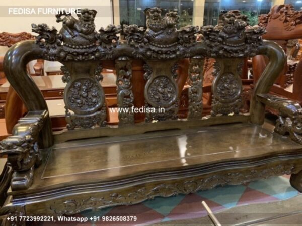 Wooden Sofa Set Wooden Three Set Sofa No-6412 26 Seater Wooden Sofa Below 10000