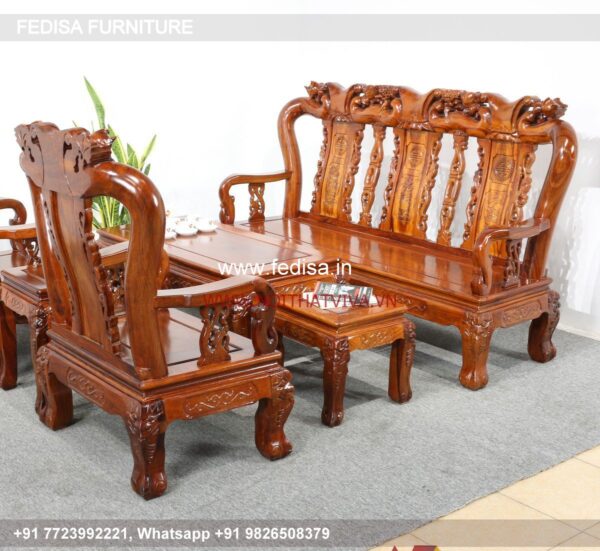 Wooden Sofa Set Wooden Victorian Couch Set No-6413 95 Seater Wooden Sofa Set
