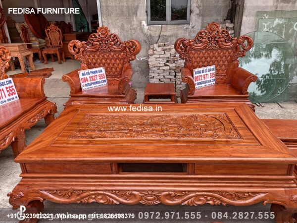 Wooden Sofa Set Wooden Setty Set No-6627 Royal Oak Wooden Sofa Set
