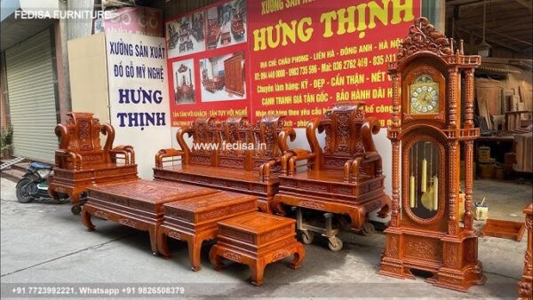 Wooden Sofa Set Wooden Navy Blue Couch Set No-6682 Godrej Wooden Sofa