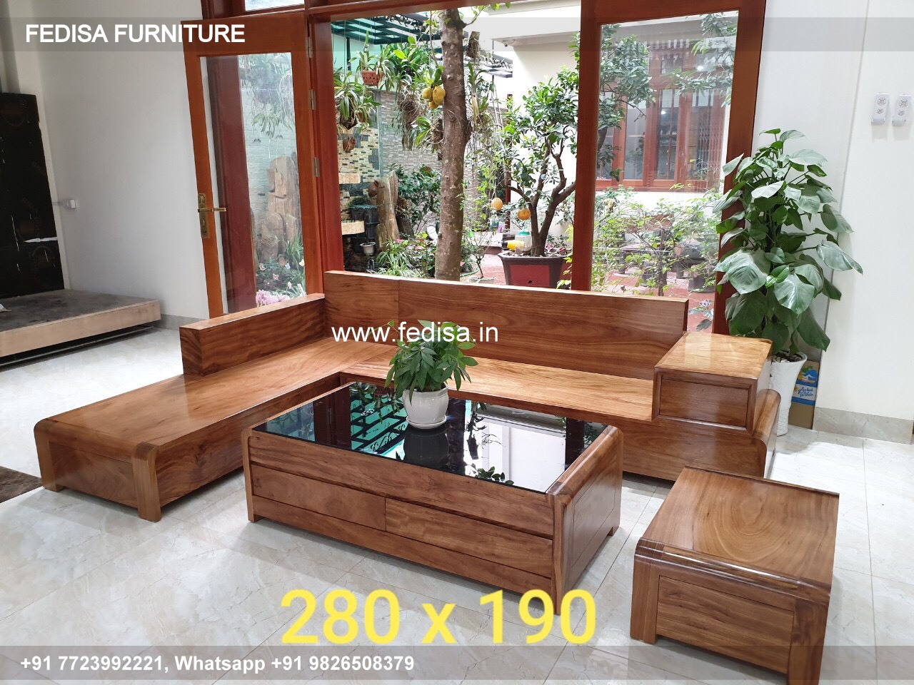 Wooden Sofa Set Wooden L Shaped Couch With Storage No-6801 12 Seater Wooden Sofa Set