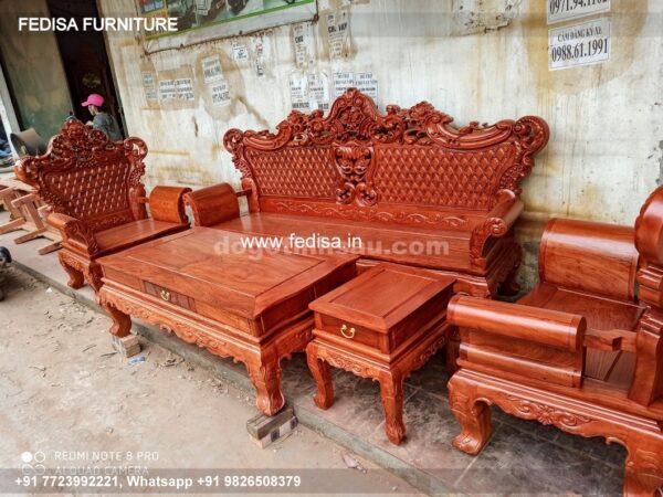 Wooden Sofa Set Wooden Tufted Sofa Sectional No-6955 L Shape Wooden Sofa Set