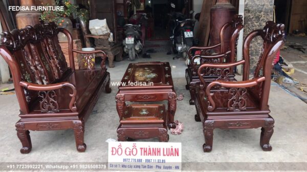 Wooden Sofa Set Wooden Red And Black Couch Set No-7484 Wooden Sofa Cushion Set Price