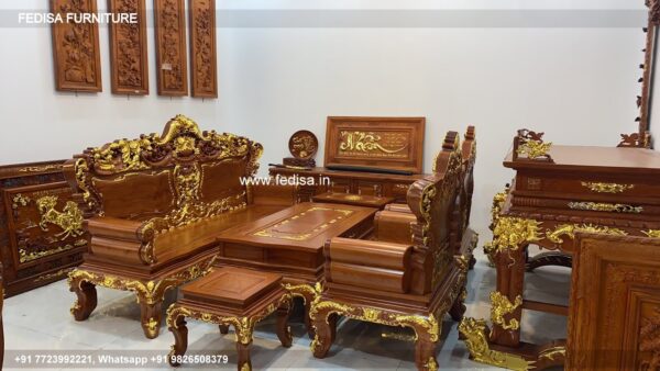 Wooden Sofa Set Wooden Sofa Set Beige No-7529 Wooden Sofa 5 Seater
