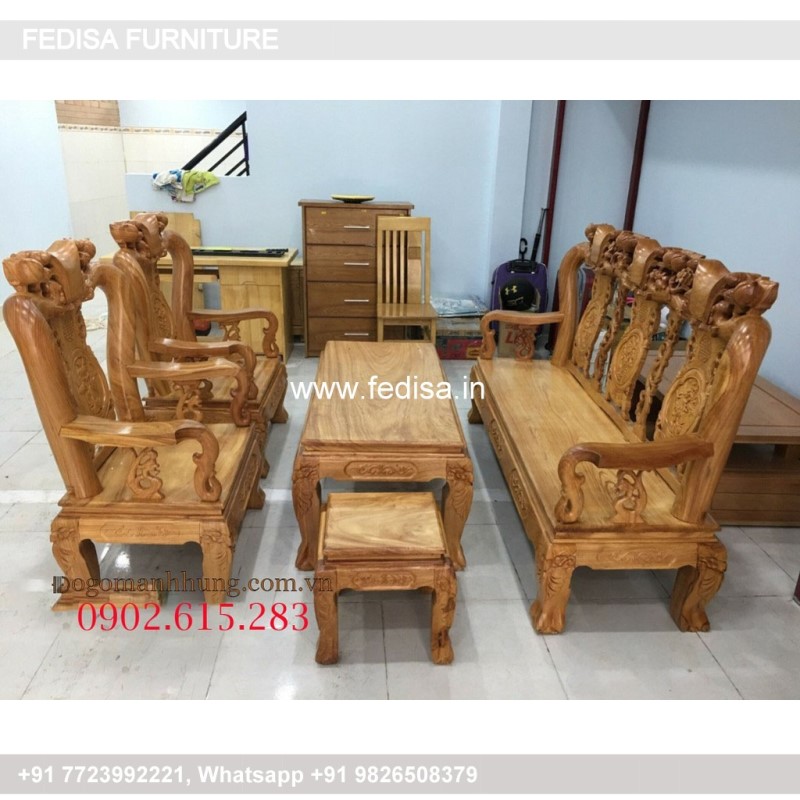 Wooden Sofa Set Wooden 7 Piece Living Room Furniture Sets No-7667 Royal Oak Wooden Sofa Set