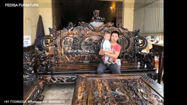 Wooden Sofa Set Wooden Small L Shaped Couch No-7772 Antique Wooden Sofa Set