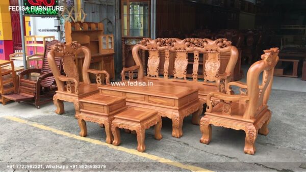 Wooden Sofa Set Wooden Simple Sofa Set No-7789 L Shape Wooden Sofa Set