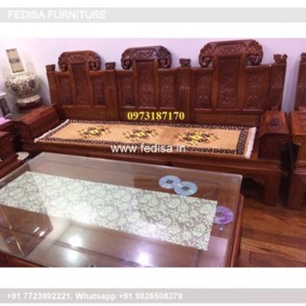 Wooden Sofa Set Wooden Blue L Shaped Sofa No-8013 Simple Wooden Sofa Set
