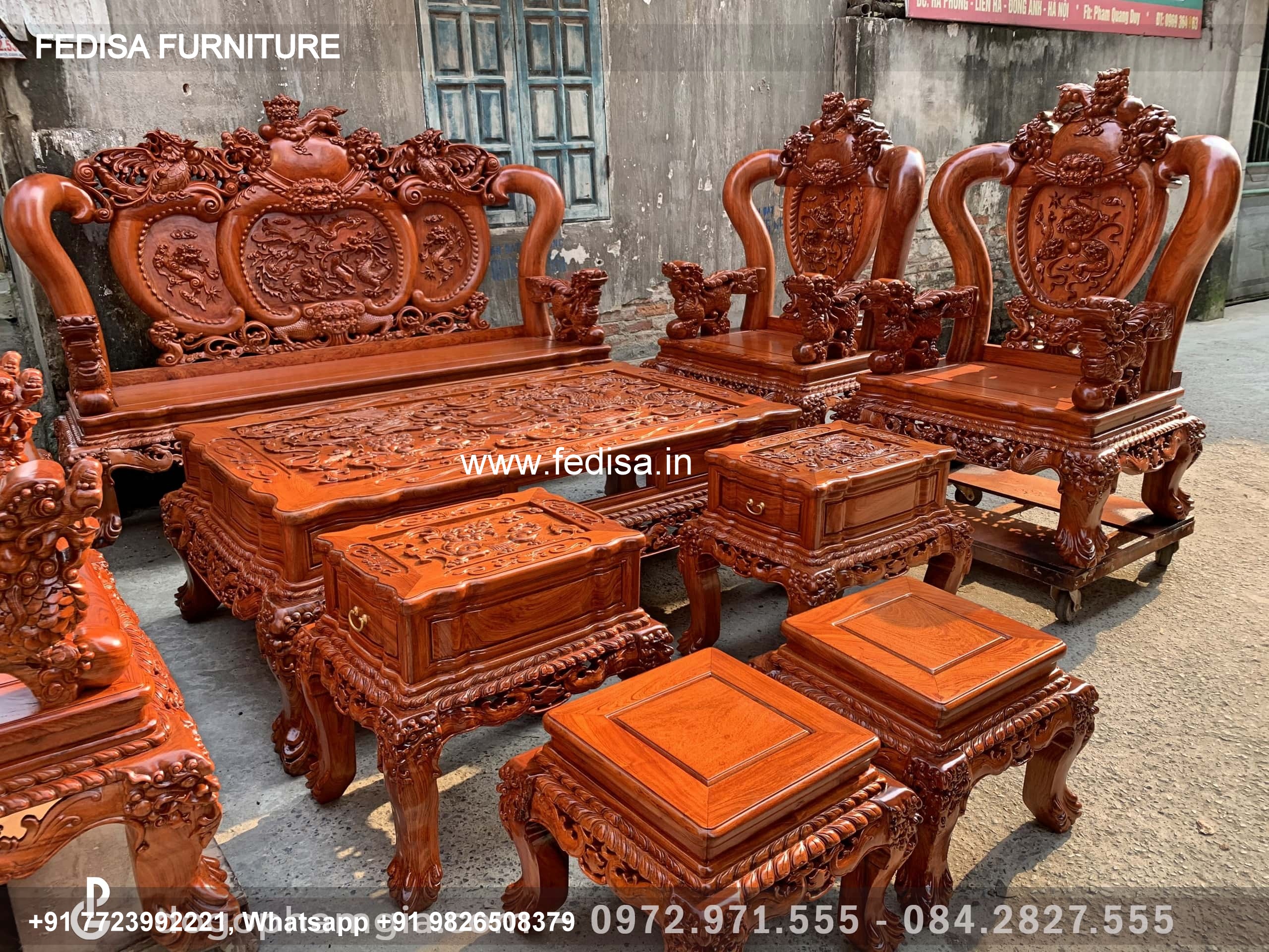Wooden Sofa Set Wooden Soft Sofa Set No-8037 Royal Wooden Sofa Set