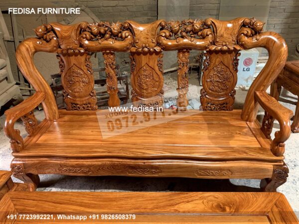 Wooden Sofa Set Wooden Dark Blue Sofa Set No-8233 Wooden Sofa 5 Seater