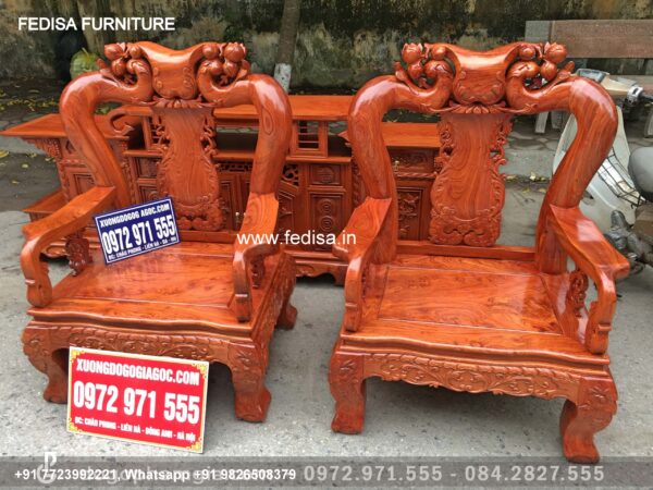 Wooden Sofa Set Wooden Velvet Furniture Set No-8236 Wooden Sofa Frame Manufacturers