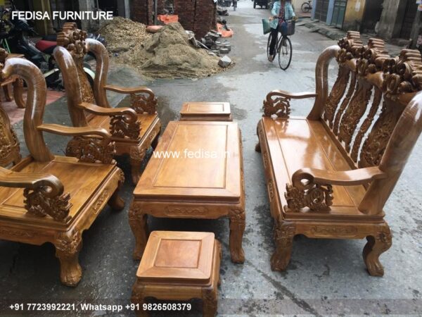 Wooden Sofa Set Wooden Fabric L Shape Sofa No-8264 Wooden Setty