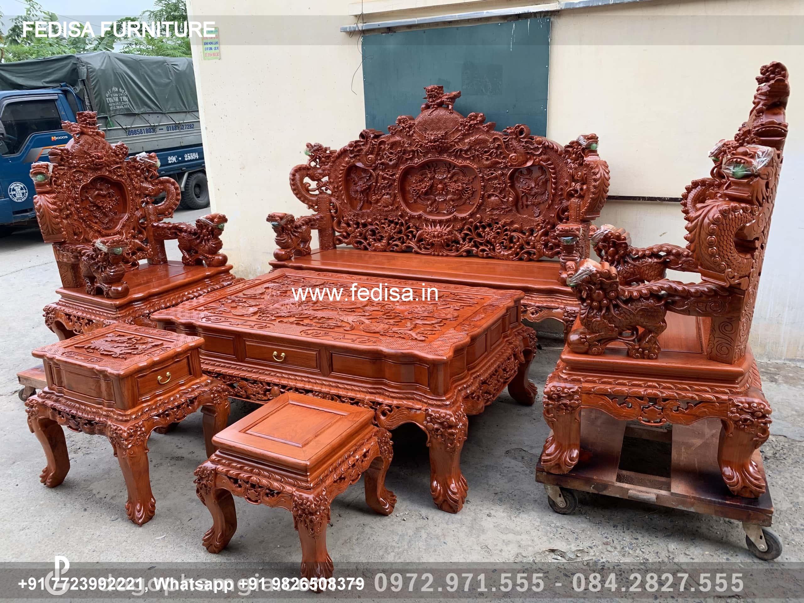 Wooden Sofa Set Wooden Burgundy Sofa Set No-8285 16 Seater Wooden Sofa Set