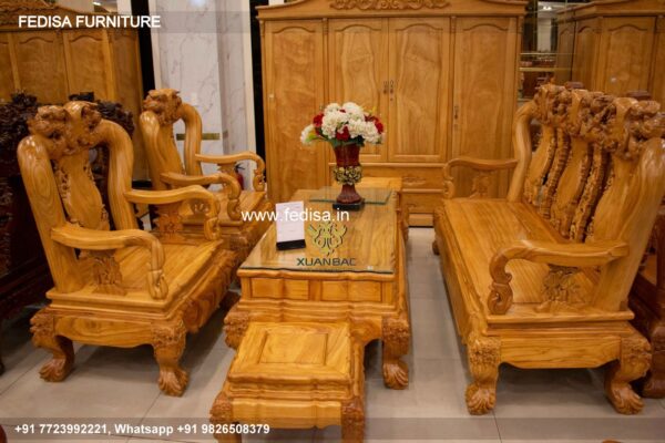 Wooden Sofa Set Wooden Sagwan Wood Sofa No-8336 Wooden Corner Sofa Set