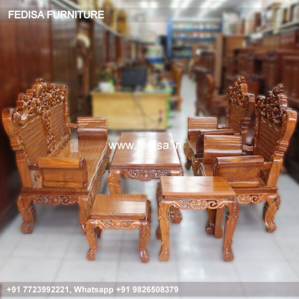 Wooden Sofa Set Wooden Steel Frame Sofa Set No-8372 Designer Wooden Sofa Set
