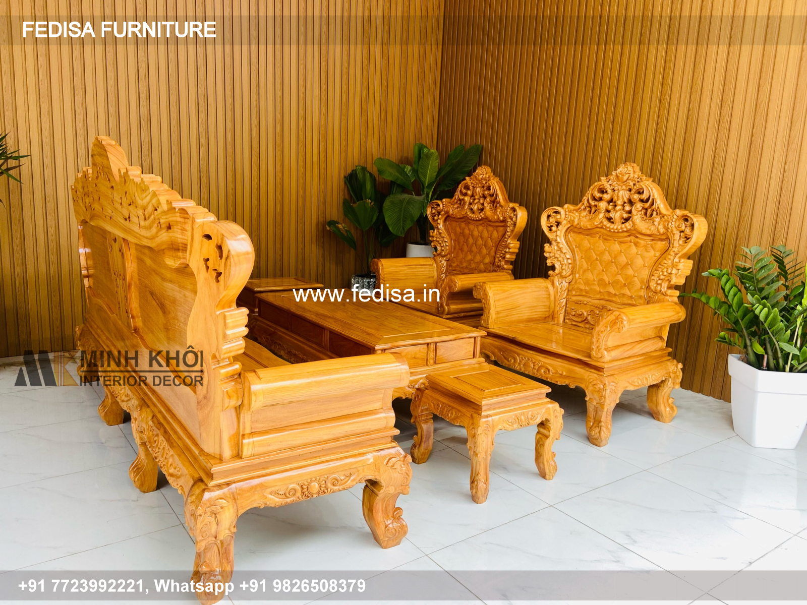 Wooden Sofa Set Wooden Lounge Sofa Sectional No-8392 Wooden Settee