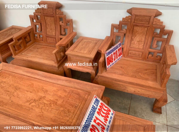 Wooden Sofa Set Wooden L Shape Recliner Sofa Set No-8509 Luxury Wooden Sofa Set