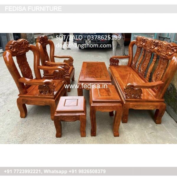 Wooden Sofa Set Wooden Red Color Sofa Set No-8641 25 Seater Wooden Sofa Set