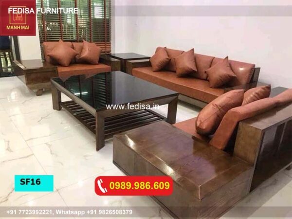 Wooden Sofa Set Wooden Linen Sofa Set No-8739 Second Hand Wooden Sofa Set