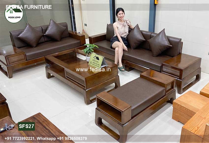 Wooden Sofa Set Wooden Simple L Shape Sofa No-8744 Modern Wooden Sofa Set