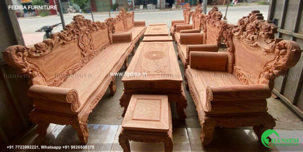 Wooden Sofa Set Wooden Sofa Set With Tea Table No-8761 Royal Oak Wooden Sofa Set
