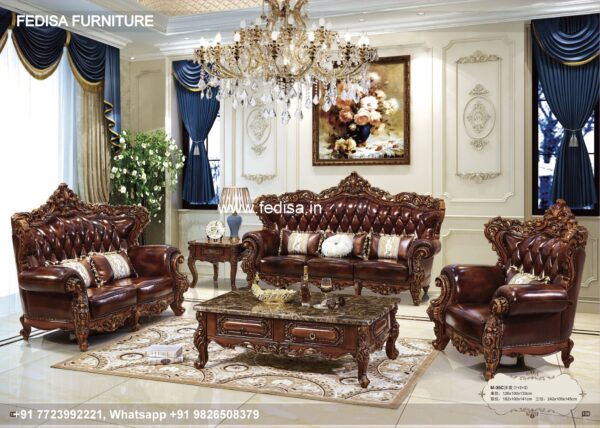 Wooden Sofa Set Wooden L Side Sofa No-8826 Royal Oak Wooden Sofa Set