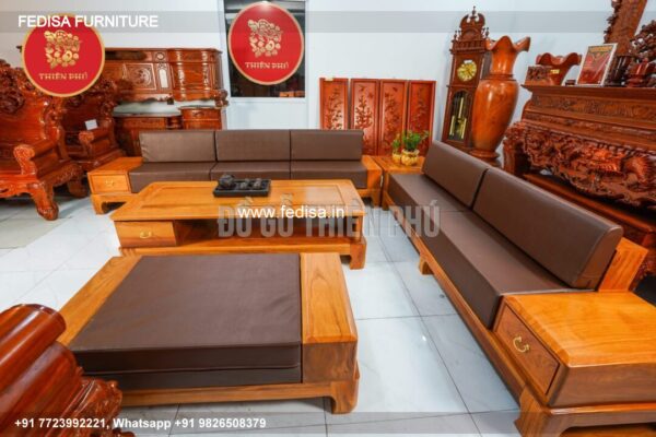 Wooden Sofa Set Wooden L Shape Sofa Set No-9034 Damro Wooden Sofa Set
