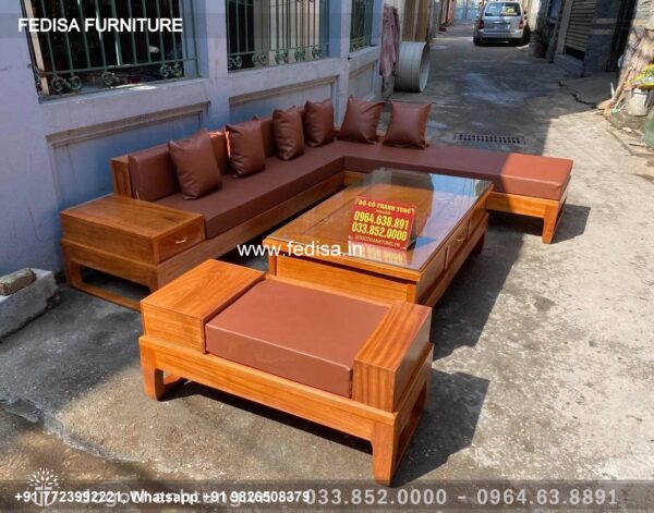 Wooden Sofa Set Wooden L Sofa Set No-9072 Wooden Sofa Set Price Below 20007