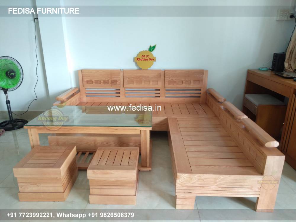Wooden Sofa Set Wooden L Shaped Lounge No-9089 Wooden Sofa Set