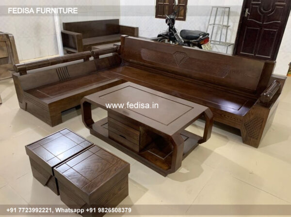 Wooden Sofa Set Wooden U Shaped Sectional Sofa No-9249 12 Seater Wooden Sofa Set