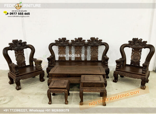 Wooden Sofa Set Wooden Recliner Couch Set No-9256 Antique Wooden Sofa Set