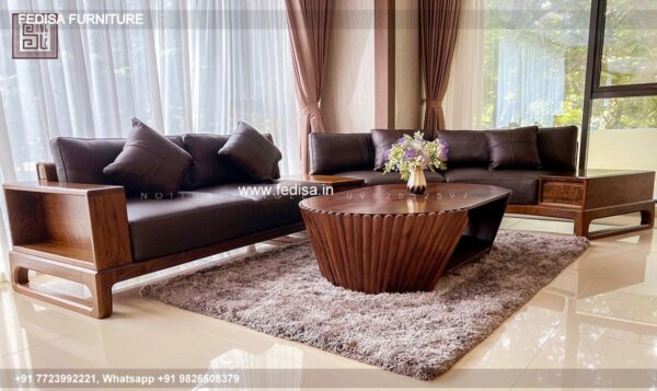 Wooden Sofa Set Wooden L Shaped Sleeper Couch No-9305 47 Seater Wooden Sofa Set