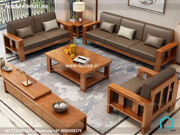 Wooden Sofa Set Wooden L Shaped Chesterfield Sofa No-9365 Wooden Corner Sofa Set