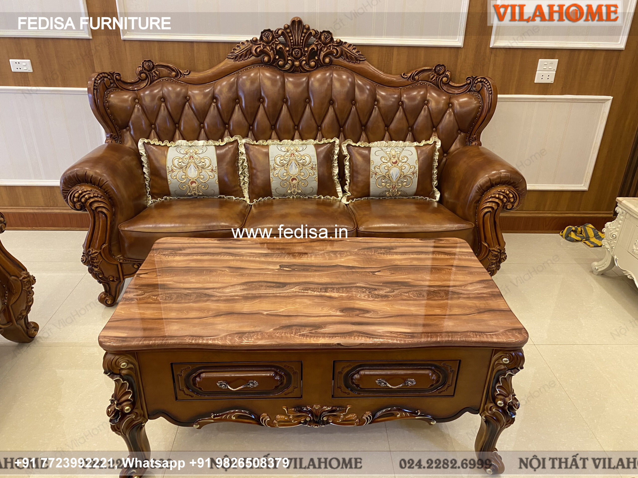 Wooden Sofa Set Wooden Cream Leather Sofa Set No-9419 Wooden Sofa Price