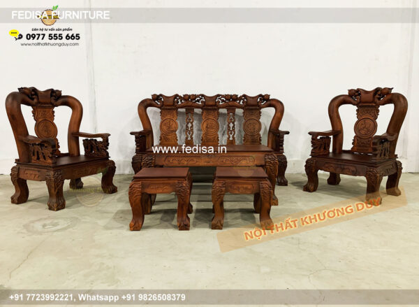 Wooden Sofa Set Wooden Golden Sofa Set No-9435 55 Seater Wooden Sofa Set