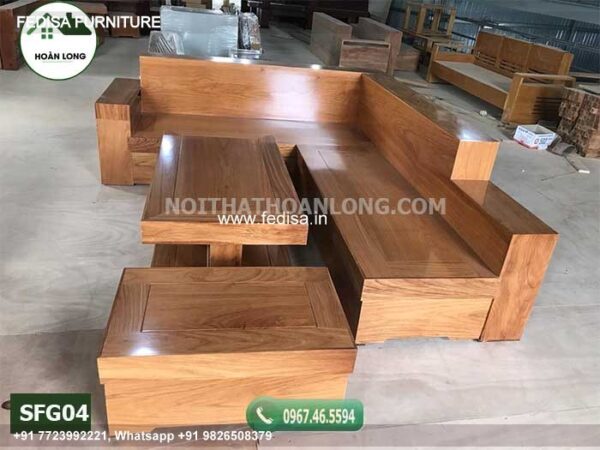 Wooden Sofa Set Wooden Leather Living Room Furniture Sets No-9497 Simple Wooden Sofa Set