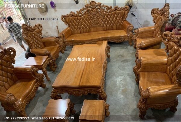 Wooden Sofa Set Wooden Velvet Furniture Set No-9525 Wooden Sofa Frame Manufacturers